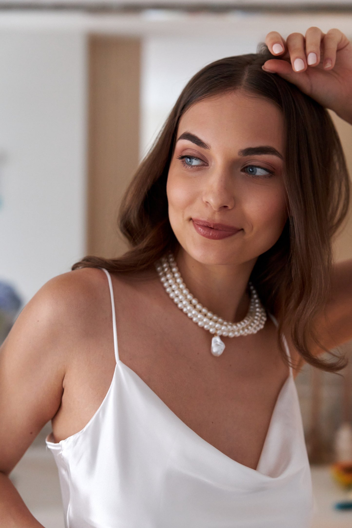 Collar de perlas para novia - choker vintage