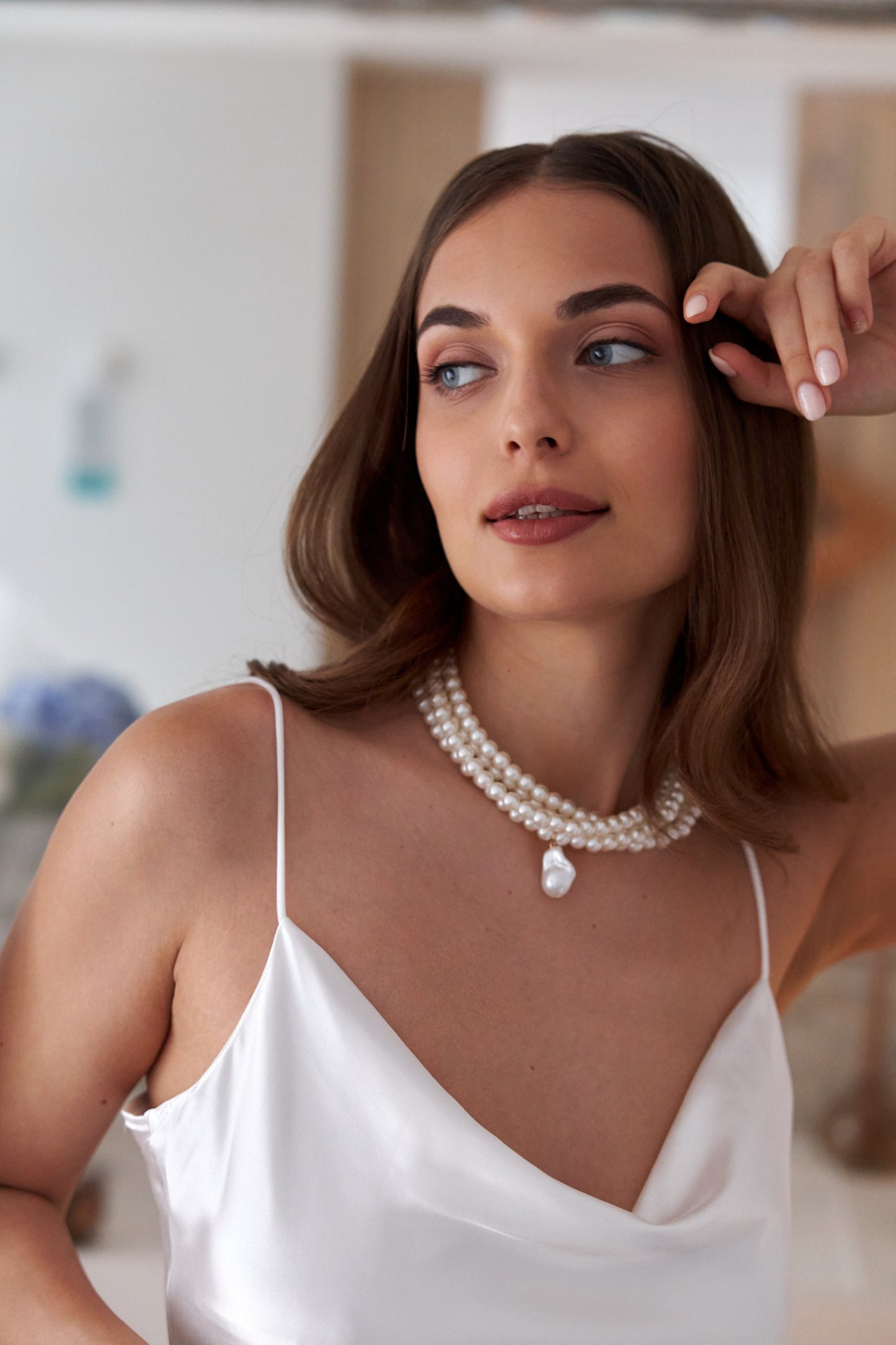 Collar de perlas para novia - choker vintage