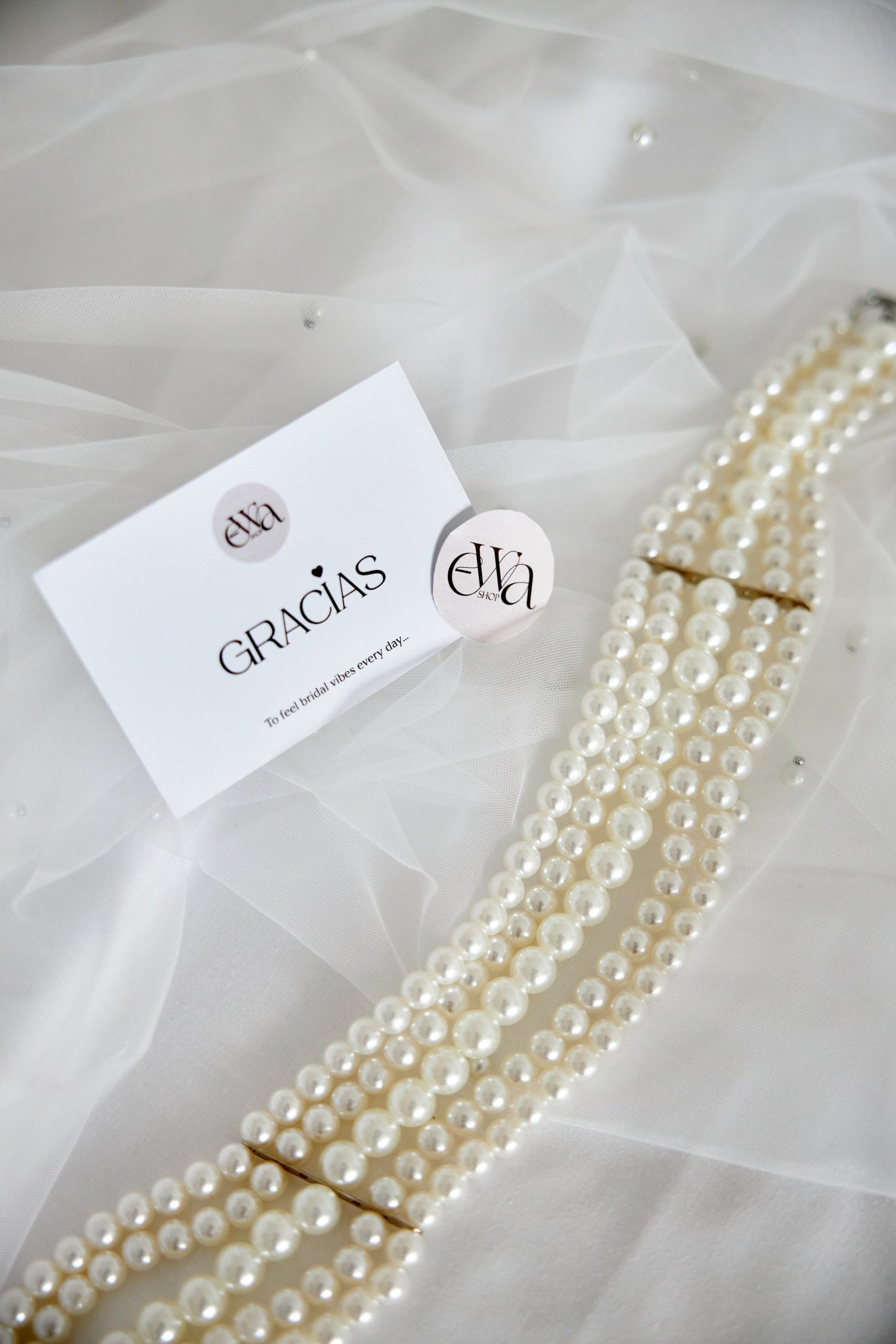 Collar de perlas para novia - choker vintage