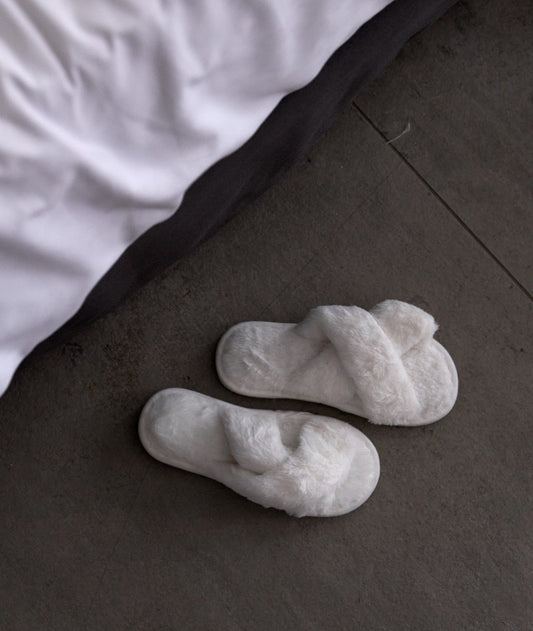 Zapatillas de casa de peluche interior para novia