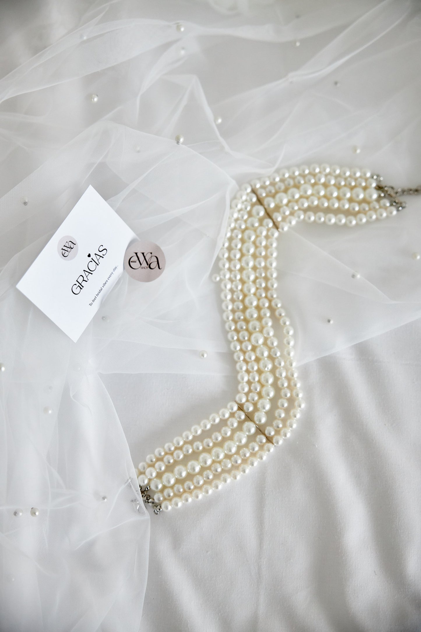Collar de perlas para novia - choker vintage
