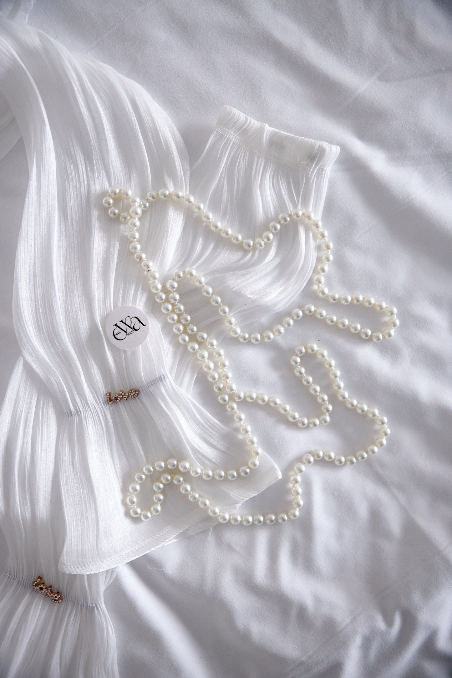 Collar de perlas para novia - 149 cm