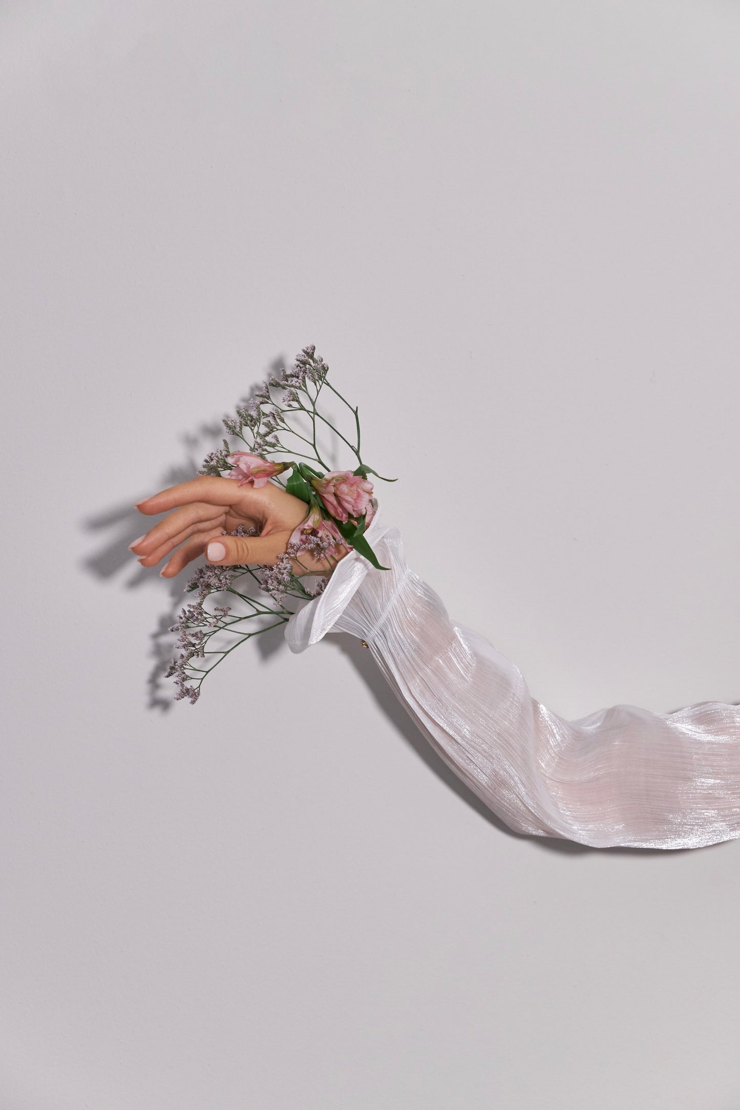 Mangas con love desmontables para vestidos de novia - blanco de satén, 50 cm
